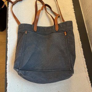 Madewell Navy Blue Canvas Tote Bag